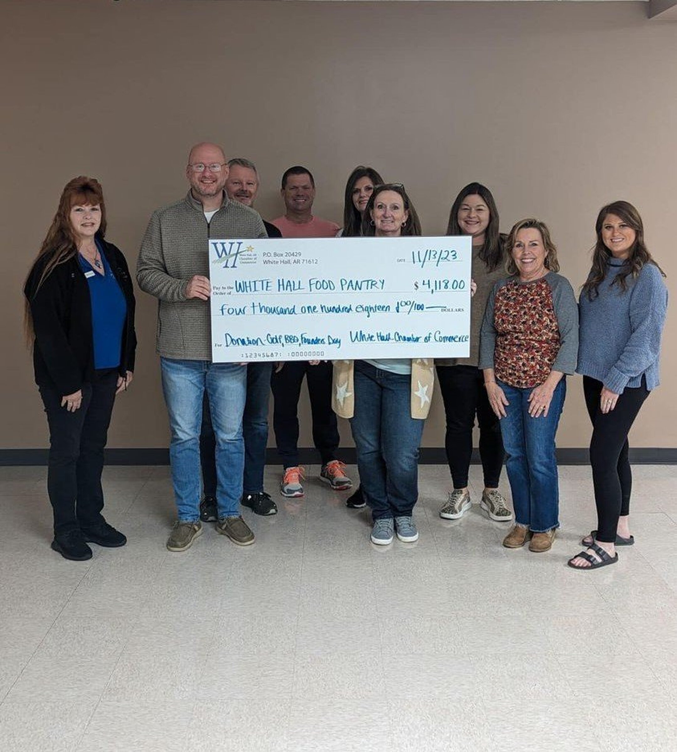 White Hall Food Pantry donation