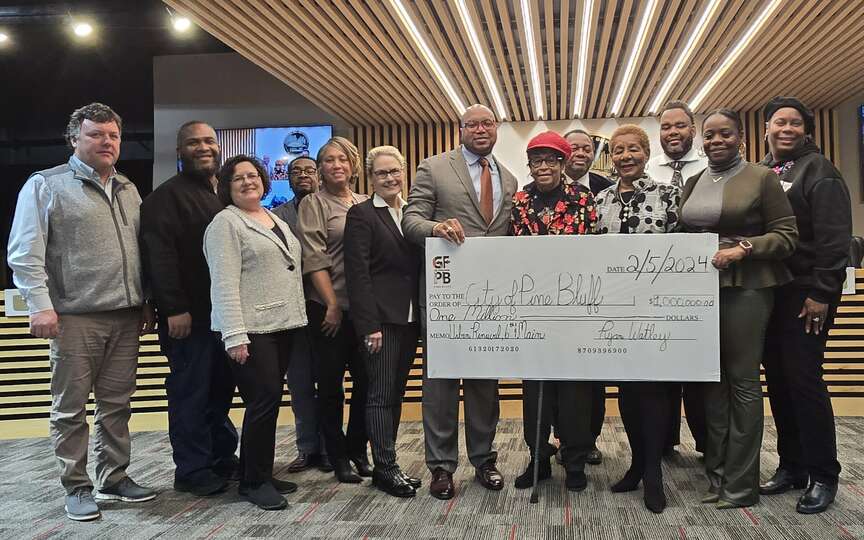 Go Forward officials present $1M check to Pine Bluff
