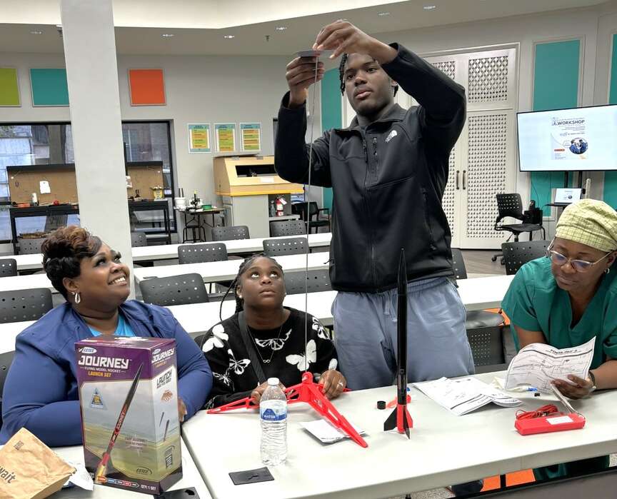 Students blast off with model rockets
