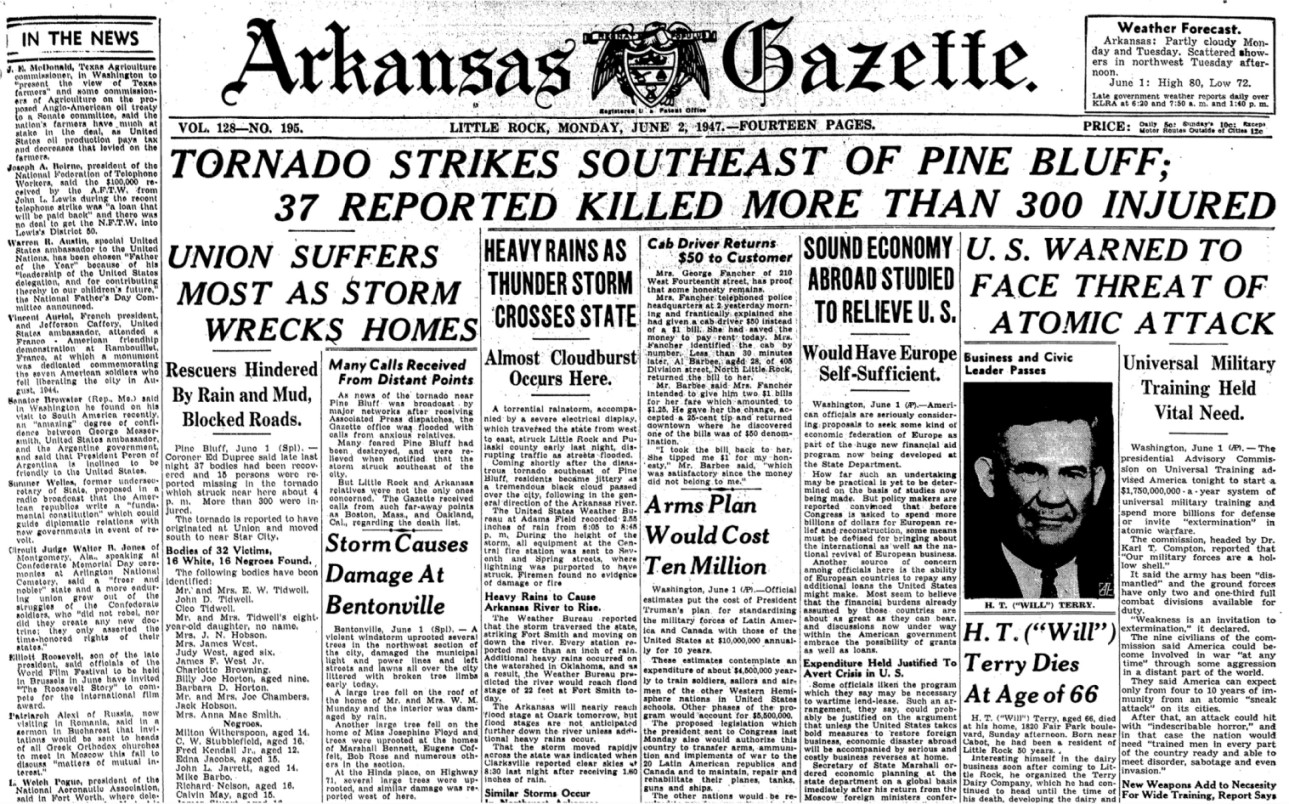 Pine Bluff shone after F4 tornado of ’47