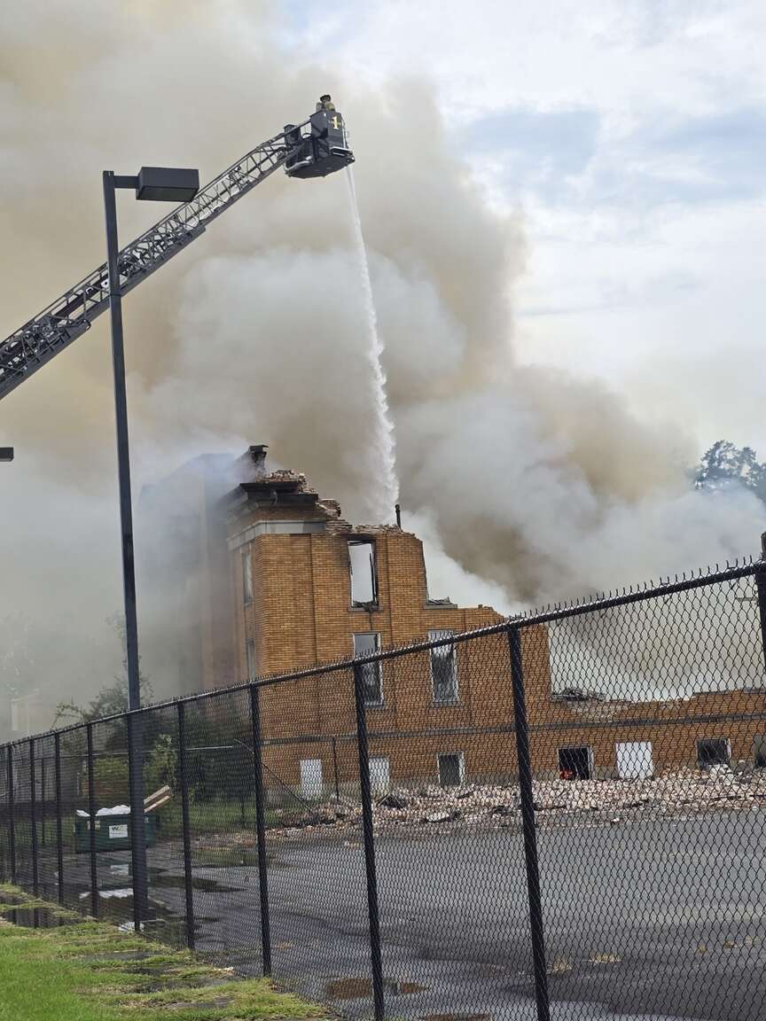 Old church on Sixth and Laurel burns down, ruled total loss