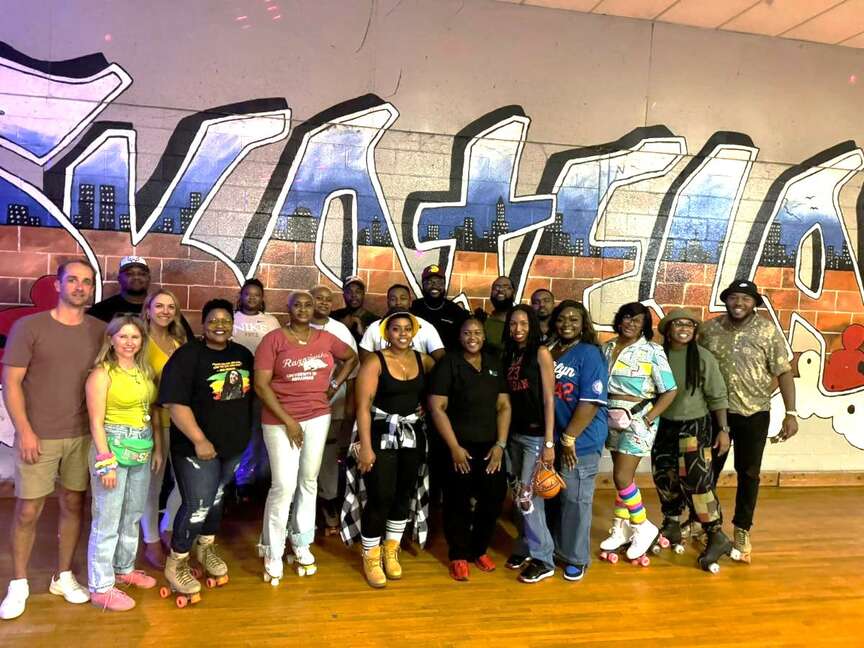Young Professionals hold retro skate party