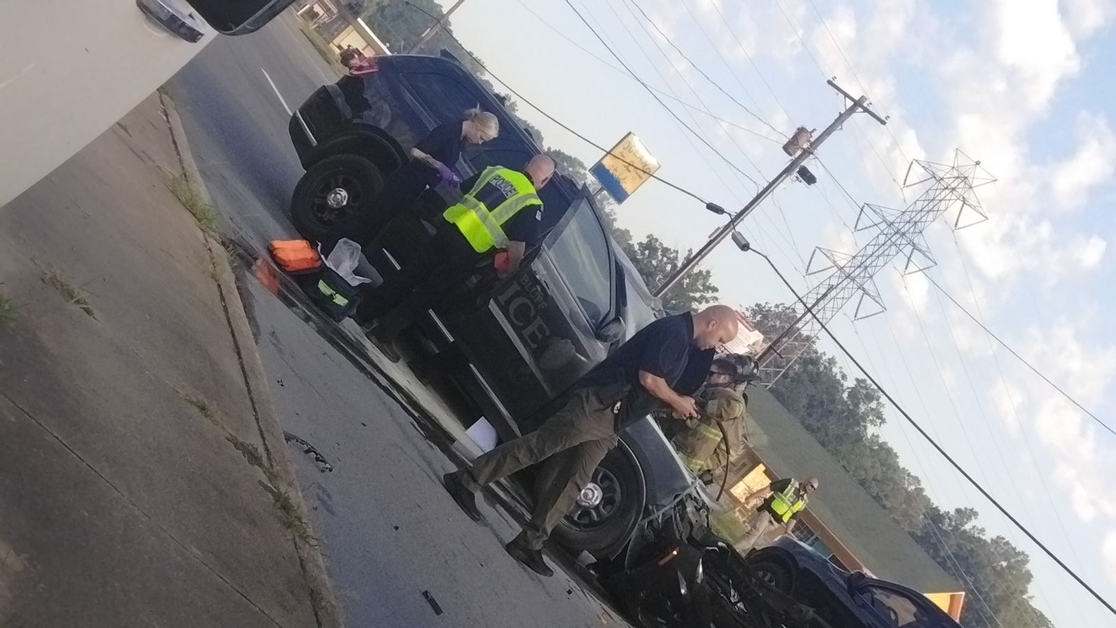 Pine Bluff police officer in stable condition following wreck with school bus