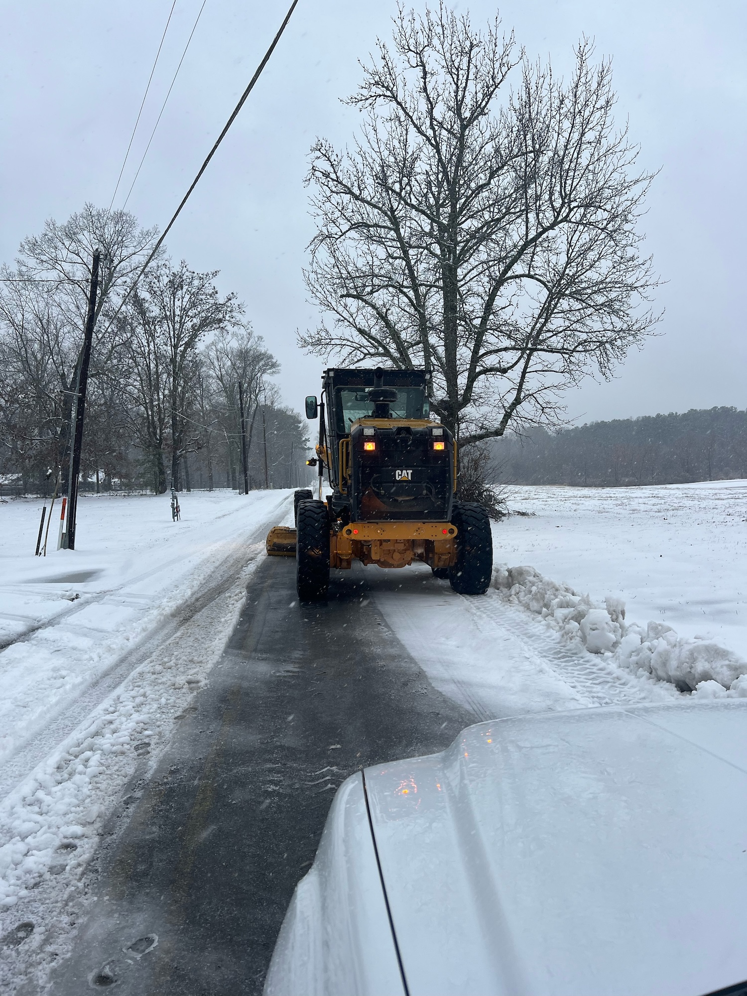 Snow covers Pine Bluff, but not as much as other locations