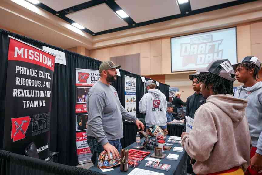 Students offered job info at Be Pro Be Proud Draft Day