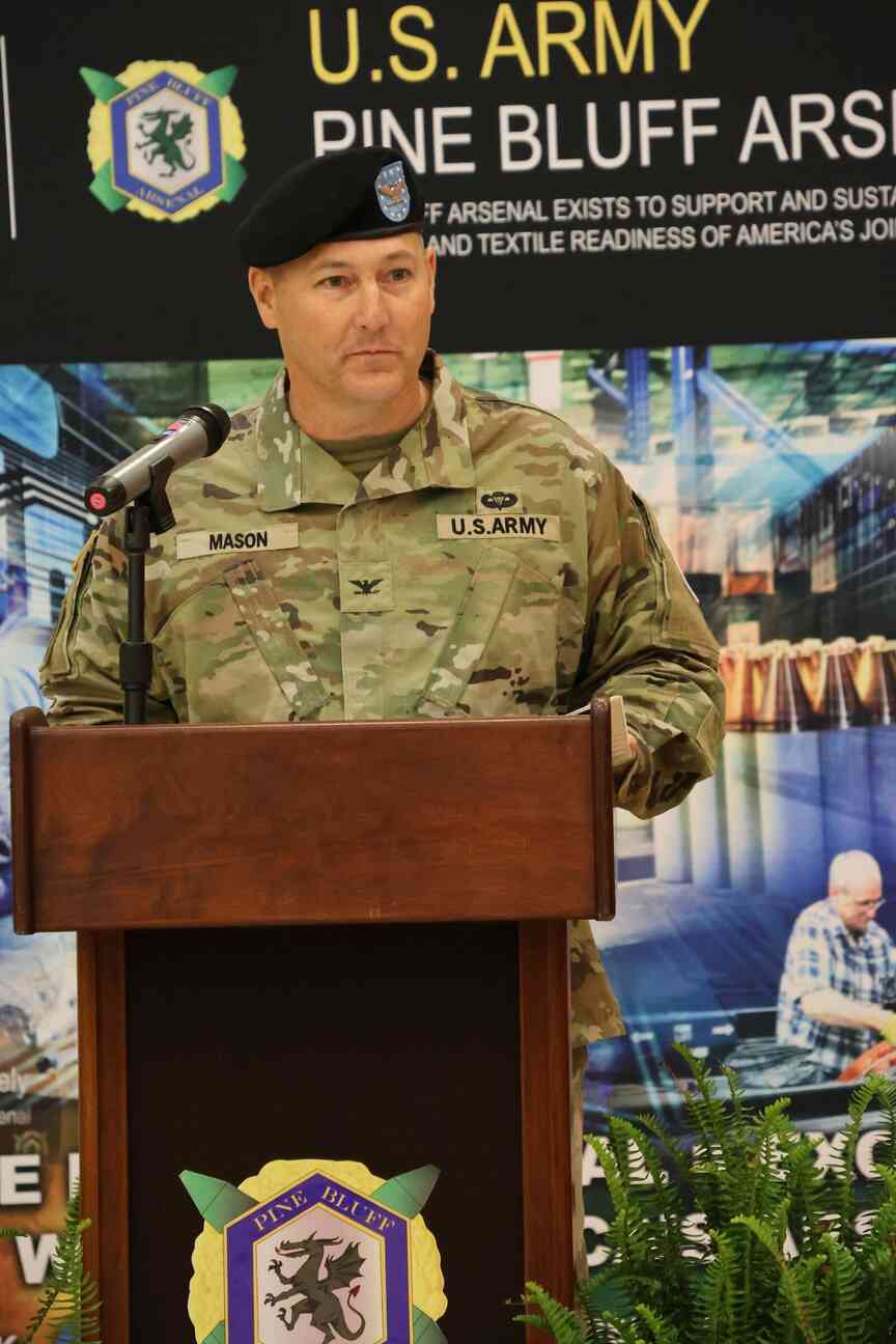 Pine Bluff Arsenal welcomes Colonel Mason as leader