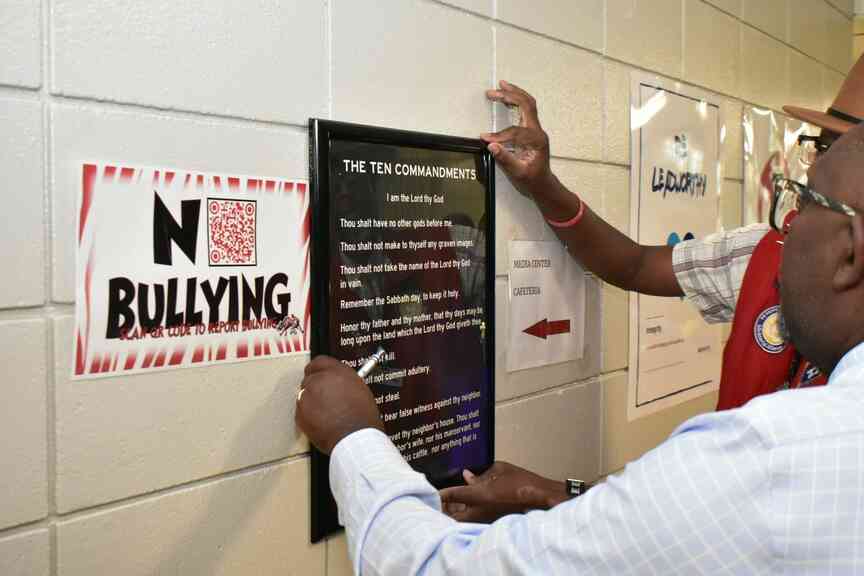 Ten Commandments poster placed at PBHS